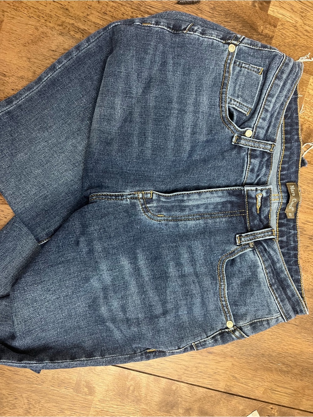 Women’s Straight Leg Jeans in Medium Blue by Mara Carol